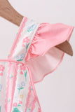 Blush floral print ruffle bow swimsuit - Aaria Tees Aaria Tees