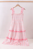 Blush floral smocked tiered dress - Aaria Tees Aaria Tees