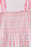 Blush floral smocked tiered dress - Aaria Tees Aaria Tees