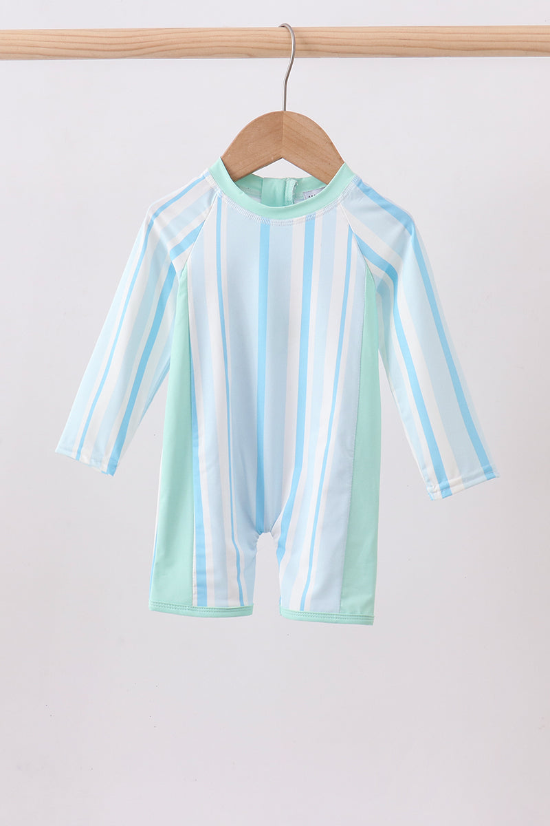 Blue stripe one-piece swimsuit - Aaria Tees Aaria Tees