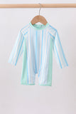 Blue stripe one-piece swimsuit - Aaria Tees Aaria Tees