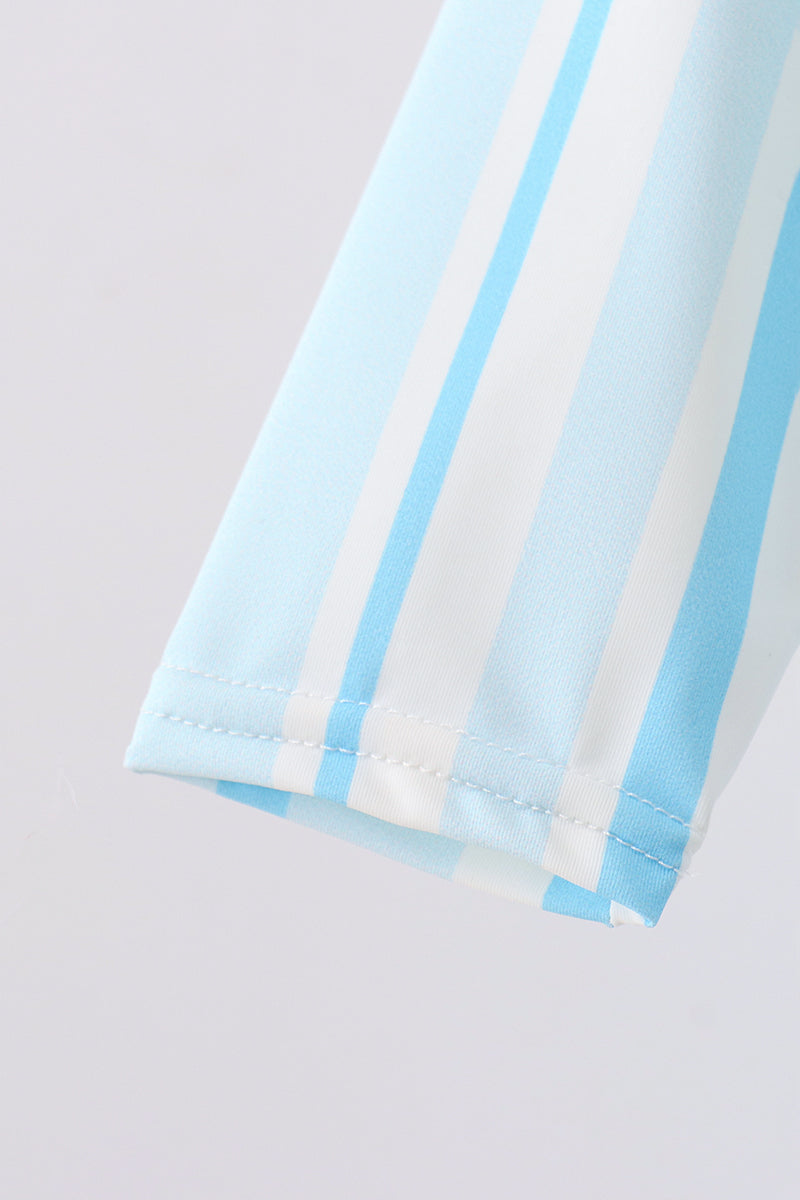 Blue stripe one-piece swimsuit - Aaria Tees Aaria Tees