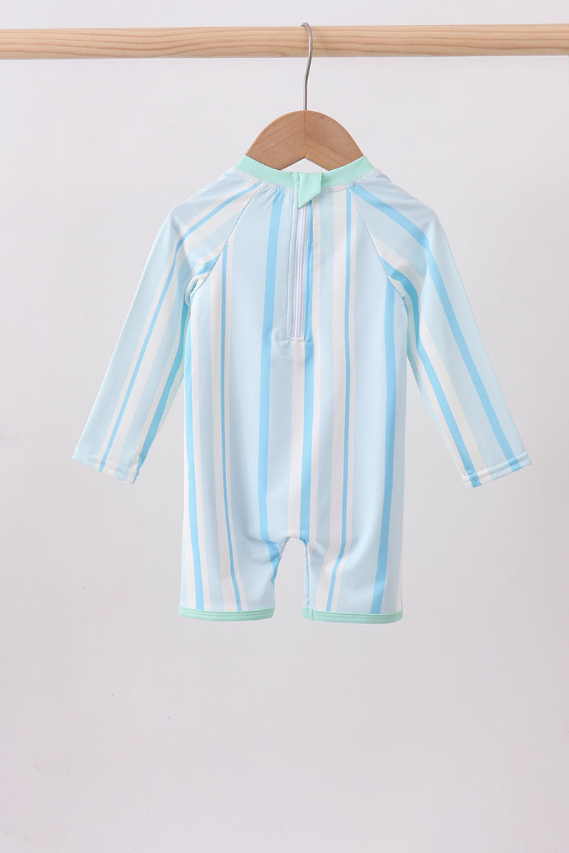 Blue stripe one-piece swimsuit - Aaria Tees Aaria Tees