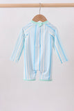 Blue stripe one-piece swimsuit - Aaria Tees Aaria Tees