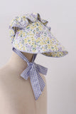 Golden meadow floral  ruffle bow bonnet - Aaria Tees Aaria Tees