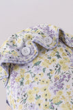 Golden meadow floral  ruffle bow bonnet - Aaria Tees Aaria Tees