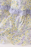 Golden meadow floral smocked tiered dress (length 41.33inch) - Aaria Tees Aaria Tees