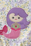Floral mermaid applique rashguard - Aaria Tees Aaria Tees