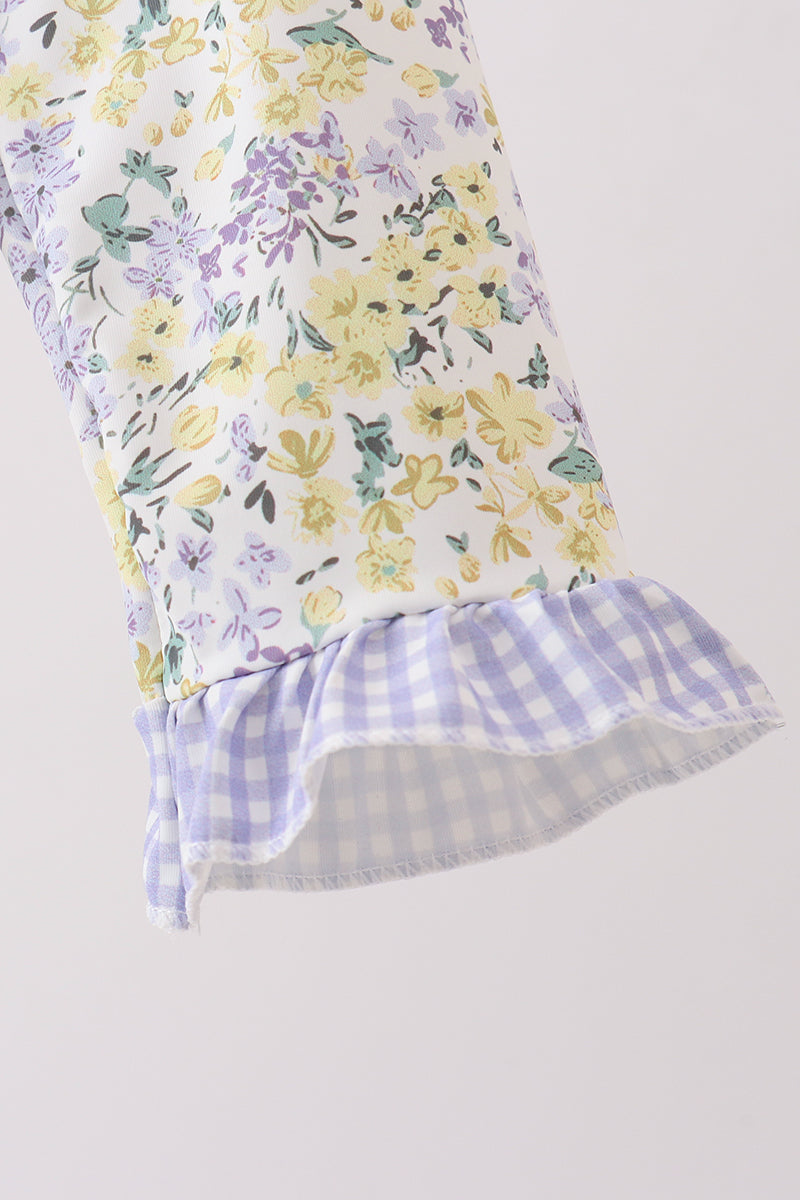 Floral mermaid applique rashguard - Aaria Tees Aaria Tees