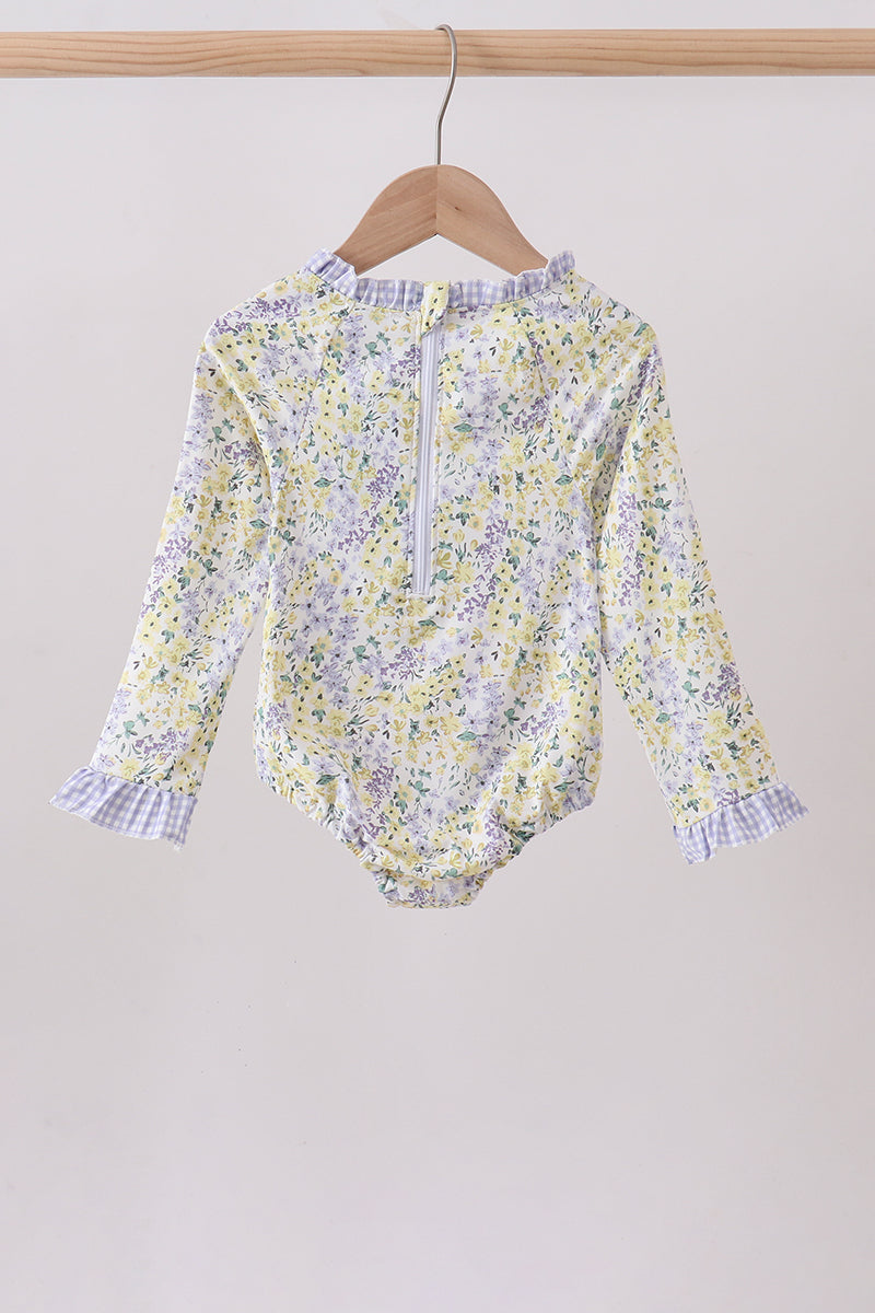 Floral mermaid applique rashguard - Aaria Tees Aaria Tees