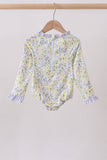 Floral mermaid applique rashguard - Aaria Tees Aaria Tees