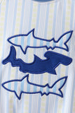 Blue shark applique stripe swimsuit - Aaria Tees Aaria Tees