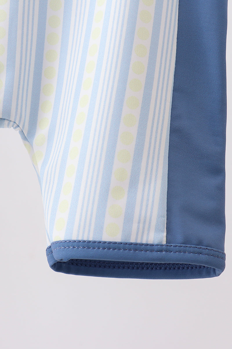Blue shark applique stripe swimsuit - Aaria Tees Aaria Tees