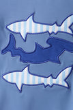 Blue shark applique stripe 2pc swimsuit - Aaria Tees Aaria Tees