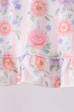 Purple rose bow smocked ruffle bloomer set - Aaria Tees Aaria Tees