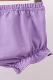 Purple rose bow smocked ruffle bloomer set - Aaria Tees Aaria Tees