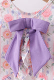Purple rose bow smocked ruffle bloomer set - Aaria Tees Aaria Tees