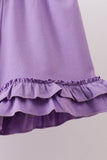 Purple rose bow smocked ruffle shorts set - Aaria Tees Aaria Tees
