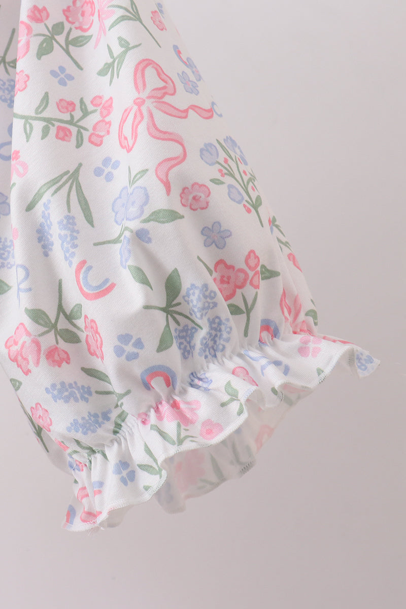 Pink floral smocked mom dress - Aaria Tees Aaria Tees