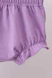 Purple floral embroidery gingham bloomer set - Aaria Tees Aaria Tees