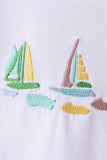 White sailboat embroidery shorts set - Aaria Tees Aaria Tees