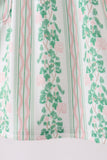 Green floral stripe pocket dress - Aaria Tees Aaria Tees