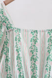 Green floral stripe dress (length 41.33in) - Aaria Tees Aaria Tees