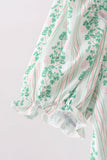 Green floral stripe dress (length 41.33in) - Aaria Tees Aaria Tees