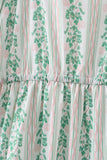 Green floral stripe dress (length 41.33in) - Aaria Tees Aaria Tees