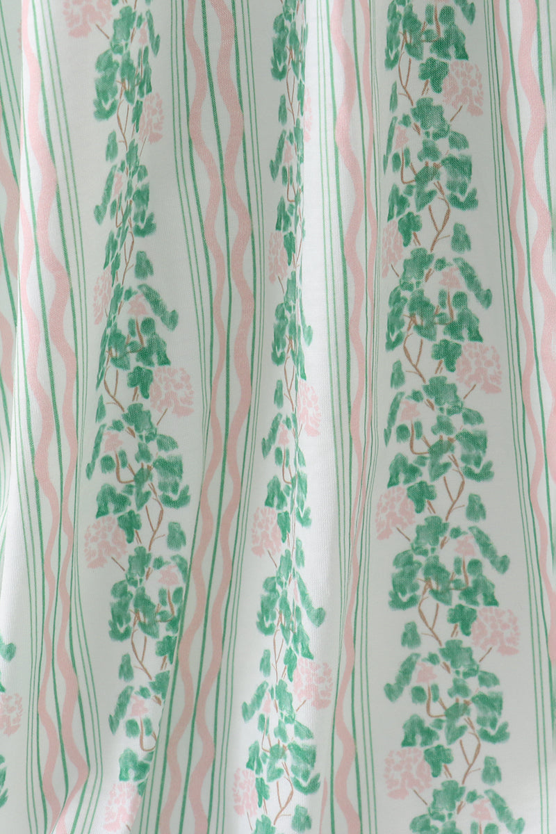 Green floral stripe dress (length 41.33in) - Aaria Tees Aaria Tees