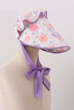Purple rose bow print bonnet - Aaria Tees Aaria Tees