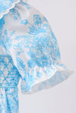 Blue rose smocked bubble - Aaria Tees Aaria Tees