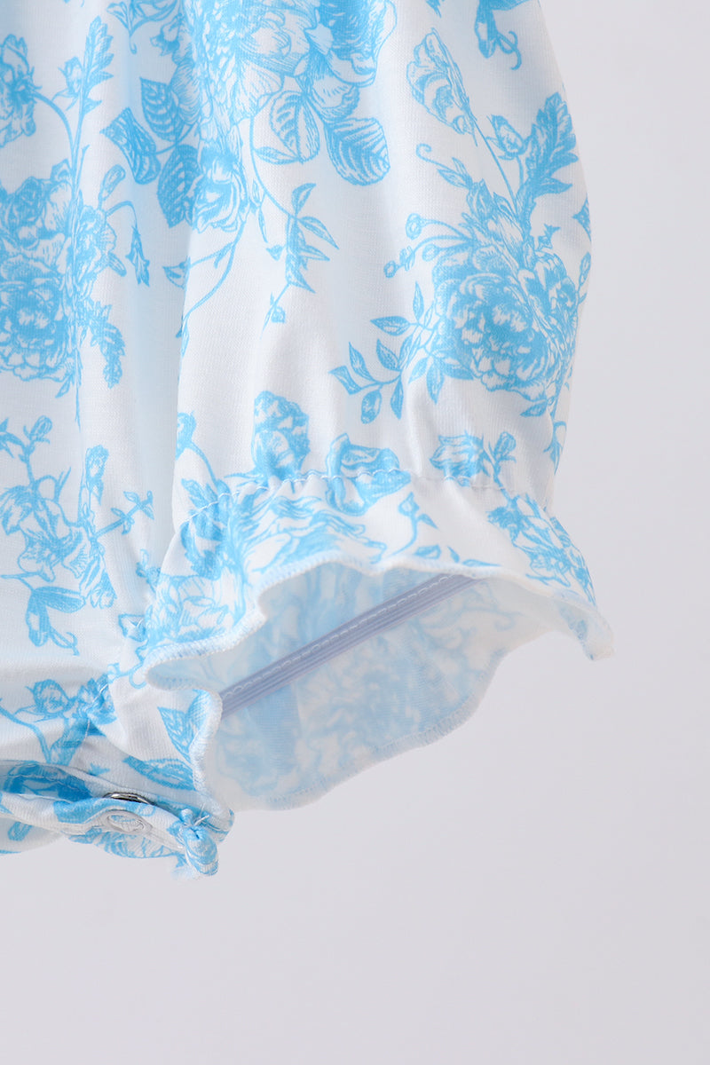 Blue rose smocked bubble - Aaria Tees Aaria Tees