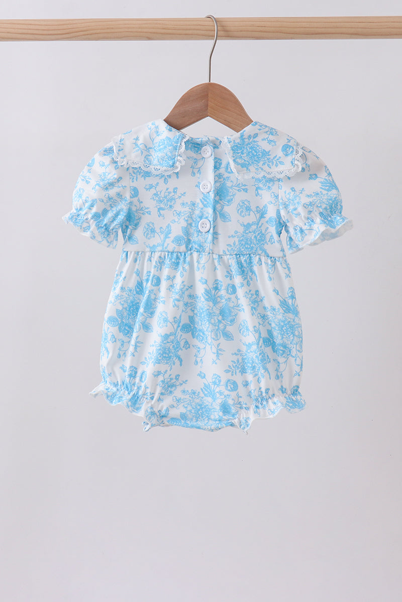 Blue rose smocked bubble - Aaria Tees Aaria Tees