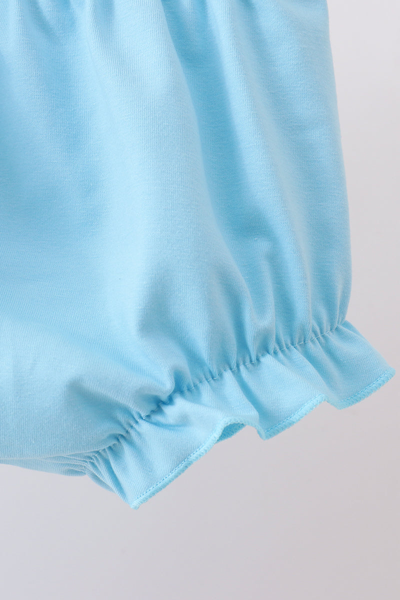 Blue rose smocked bloomer set - Aaria Tees Aaria Tees