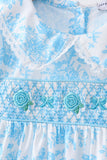Blue rose smocked bloomer set - Aaria Tees Aaria Tees