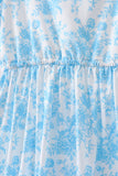 Blue rose print women dress - Aaria Tees Aaria Tees