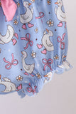 Purple duck print bow bloomer set Aaria Tees