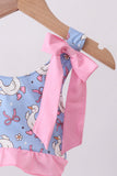 Purple duck print bow ruffle 2pc swimsuit - Aaria Tees Aaria Tees