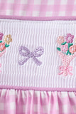Pink floral bow smocked ruffle shorts set - Aaria Tees Aaria Tees