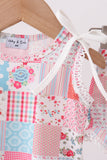 Pink floral patchwork scalloped bloomer set - Aaria Tees Aaria Tees