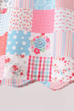 Pink floral patchwork scalloped bloomer set - Aaria Tees Aaria Tees