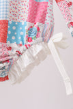 Pink floral patchwork ruffle rashguard - Aaria Tees Aaria Tees