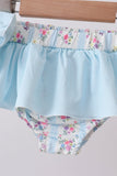 Blue floral ruffle 2pc swimsuit - Aaria Tees Aaria Tees