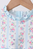 Blue floral ruffle 2pc swimsuit - Aaria Tees Aaria Tees
