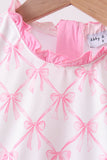 Pink bow ruffle one-piece swimsuit - Aaria Tees Aaria Tees