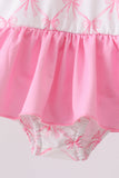 Pink bow ruffle one-piece swimsuit - Aaria Tees Aaria Tees