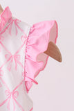 Pink bow ruffle one-piece swimsuit - Aaria Tees Aaria Tees