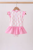 Pink bow ruffle one-piece swimsuit - Aaria Tees Aaria Tees