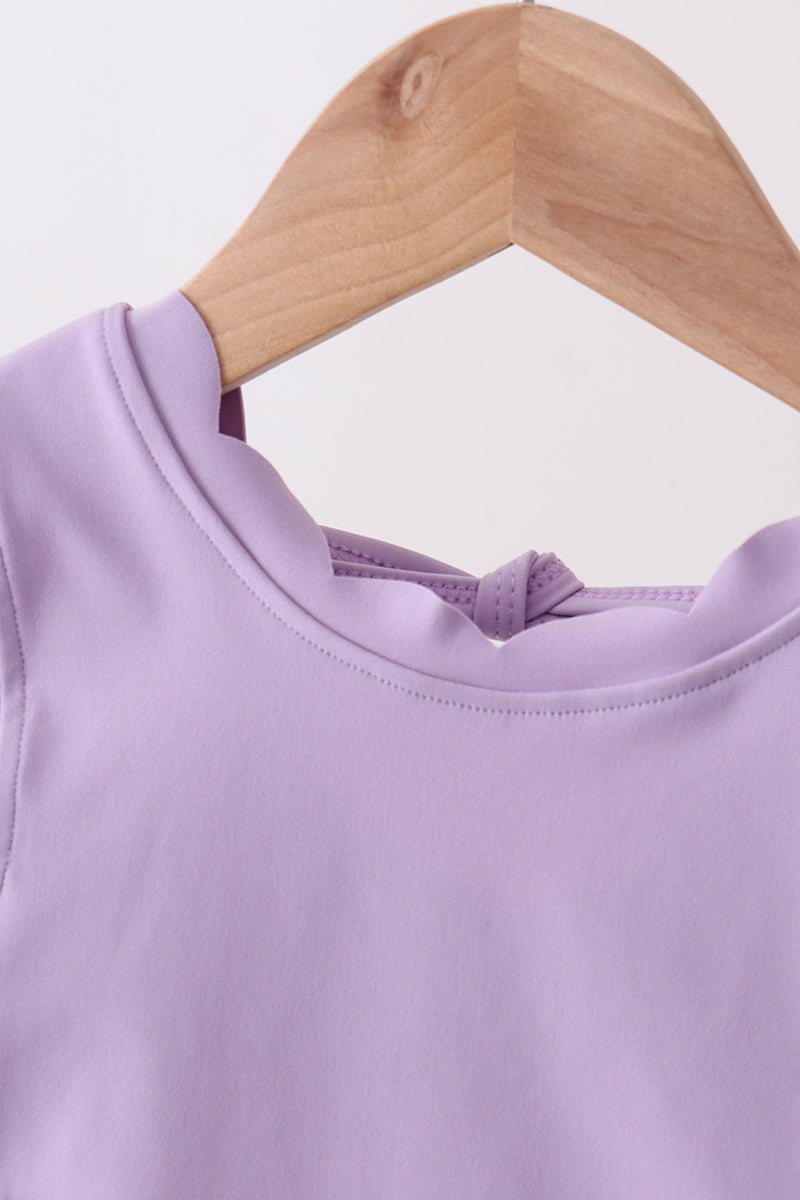 Purple floral bow skorts set - Aaria Tees Aaria Tees